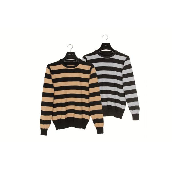 Quality Polyester Womens Striped Long Sleeve Sweater For Autumn wholesale