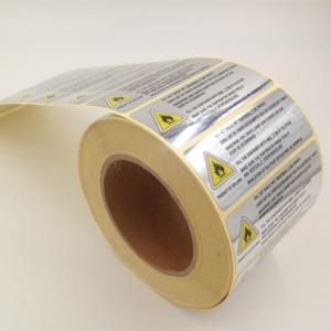 China Self Adhesive Aluminum Printing PET Silver Foil Stickers on sale