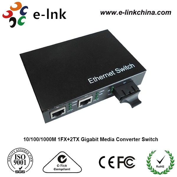 Multi Mode Fiber Gigabit Ethernet Media Converter , SC Fiber Optic Cable To Cat6