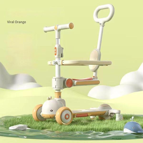 Carton Size 63X57X49cm Foldable Push Handle Seats Ride on Car Scooter for Bady Walker