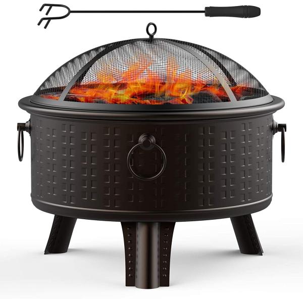 Quality Backyard Garden Stove Charcoal Barbeque Pits With Spark Screen Cover wholesale