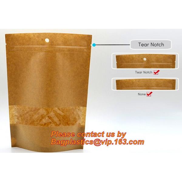 Quality Foil Kraft Paper Bag Coconut Packaging Bags Doypack with Clear Window,500g 1kg 16oz Zip lockkk Food Packaging Bag Customize wholesale