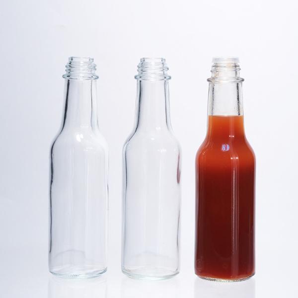Quality Empty  Hot Sauce Glass Bottle For Salad Sauce Ketchup Bottle With Lids wholesale
