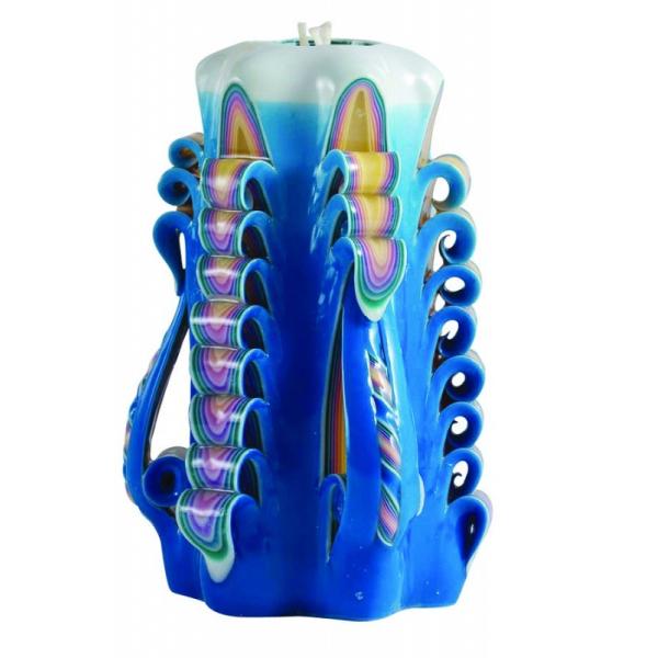 100% paraffin wax unscented & handmade 4"craved havdalah candle packed into gift box