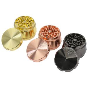 Flat Drum Shaped Side Concave Metal Herb Grinder Cigarette Set