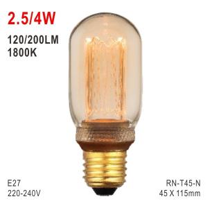 T45 Bulb, LED Deco Light, E27 Bulb, Fashionable Glass Bulb, Warm White LED