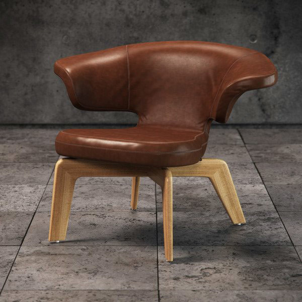 Quality Beech Wood Frame Single Pu Leather Leisure Chair , Munich Chair With Backrest wholesale