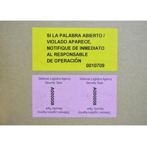 High residue VOID Security Labels application for seal high value packages