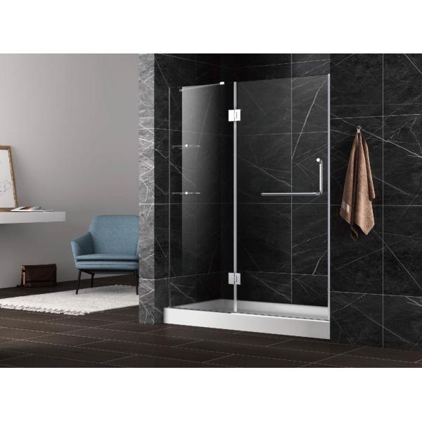 Hinge open shower door with stainless steel 304 hinge and towel bar handle,3/8