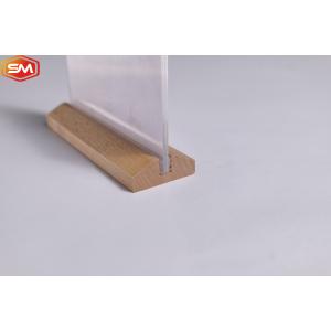 Acrylic Table Top Sign Holder Frame Menu Holder With Wooden Base