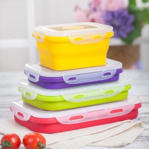 800ml 1200ml Silicone Lunch Containers Collapsible Silicone Lunch Box