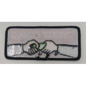 12C Handshake Embroidered Badge Patches Pantone Washable Offset Printing
