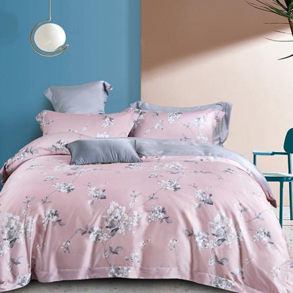 100% Tencel Luxury Silky Soft Bedding Set 300TC Printed Fabric Quilt Cover Pillowcase Sets