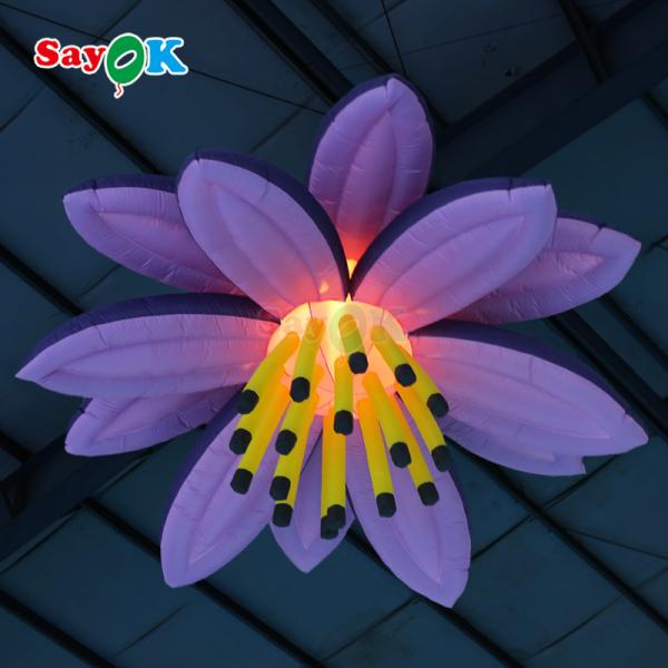 Inflatables Led Light Hanging Inflatable Lotus Flowers For Wedding Decorations Advertising Stage