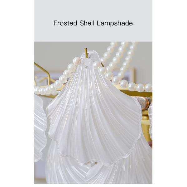 Modern Led Chandelier For Living Room Frosted Glass Luxury Shell Chandelier Lamp(WH-CY-247)