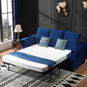 Immerse yourself in modern elegance with our L-Shaped Velvet Fabric Upholstered