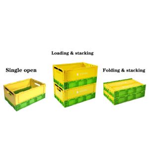 Collapsible Stackable Crate for Fruits Vegetables Storage Internal Size 475*305
