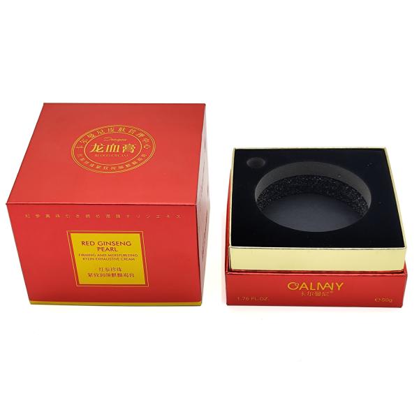 Free Sample Custom logo luxury Cosmetic jars with lid and boxes with insert set