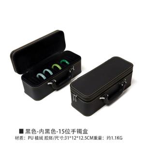 VINTAGE LARGE CAPACITY LEATHER BRACELET BOX STORAGE BOX HOUSEHOLD PORTABLE JADE