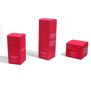 Custom Skin Care Packaging Box Red Cosmetic Box Set From Box Printing Manufactur