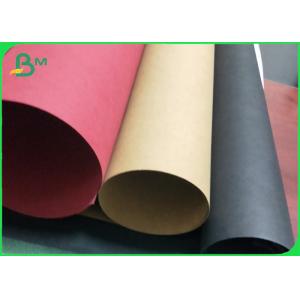 Cheap 0.55MM / 0.3MM Double Side Smooth Kraft Paper Roll Washable Black for sale