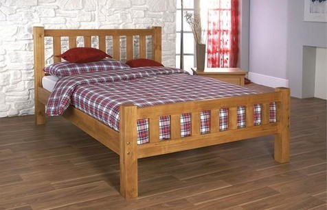Quality modern double bed pine wood wholesale