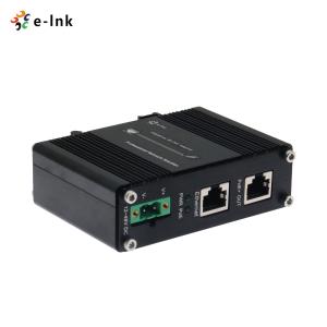Industrial 10G PoE Injector 12-48V DC Input 30W Output Gigabit Ethernet DIN Rail