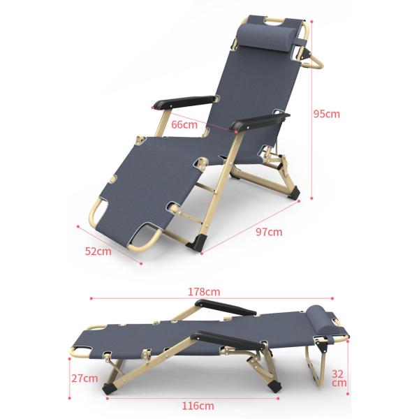 Foldable Portable Chaise Lounge Chair for Outdoor Beach Patio Garden Camping Pool Side