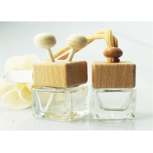 Empty Glass Perfume Bottles Cosmetic Packaging Applied With Wooden Cap