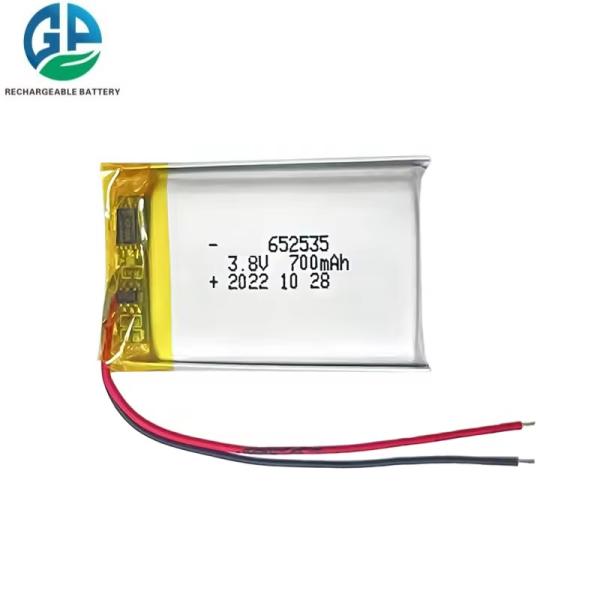 KC IEC62133 High Quality 3.8V 700mah 652535 Lithium Polymer Battery Pack 500times Cycle Life
