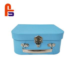 Blue Color Printing 28*18*8cm Dimension Or Customized Cardboard Suitcase Box