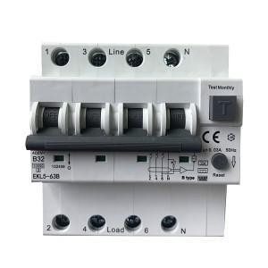 Cheap B Type RCBO B16 0.03A RCBO 16 Amp 30mA B16 Type B RCD 16A Circuit Breaker for sale
