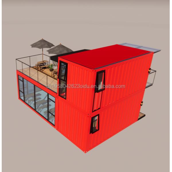 Pingui Customized 20ft/40ft Galvanized Steel Square Tubes Shipping Container Coffee Portable Container Restaurant for Shop