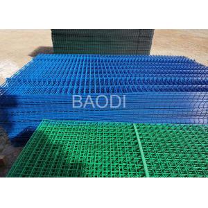 China Blue Plastic Wire Mesh Fence For Public Ground Fence Galvanized Wire Inside on sale