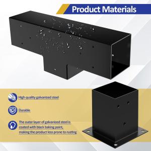 Heavy Alloy Steel Pergola Kit with 3-Way T-Shape Brackets for 4"x 4" Lumber DIY