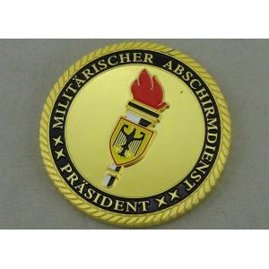 Rope Edge Personalized Coins Zinc Alloy Die Casting Enamel Gold