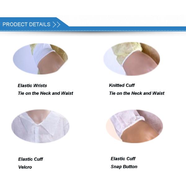 CE Approved Disposable Protective Coveralls Nonwoven Suits White / Yellow / Blue Color