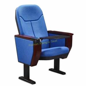 Blue Fabric University Meeting Room / Lecture Hall Chairs With Rotate Writing