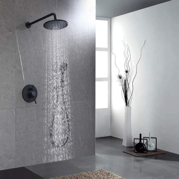 OEM ODM rainfall shower system 3 way shower black ceiling mounted rain mixer