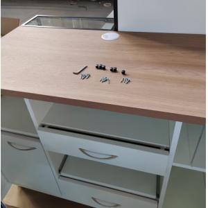 Adjustable Shelf Retail Counter Desk With Lockable Drawer For Checkout