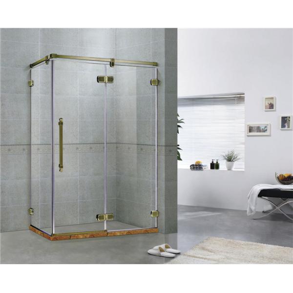 Quality Green Bronze Square Frameless Hinged Shower Door With One Hinged Door Easy Installation wholesale