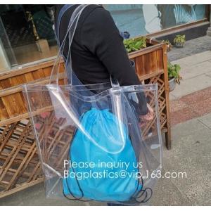 Waterproof All Over Printing PVC Coating Tote Shoulder Fabric Shopping Bag With