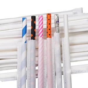 Compostable Natural Individually Wrapped Paper Straws With Non Toxic Ink