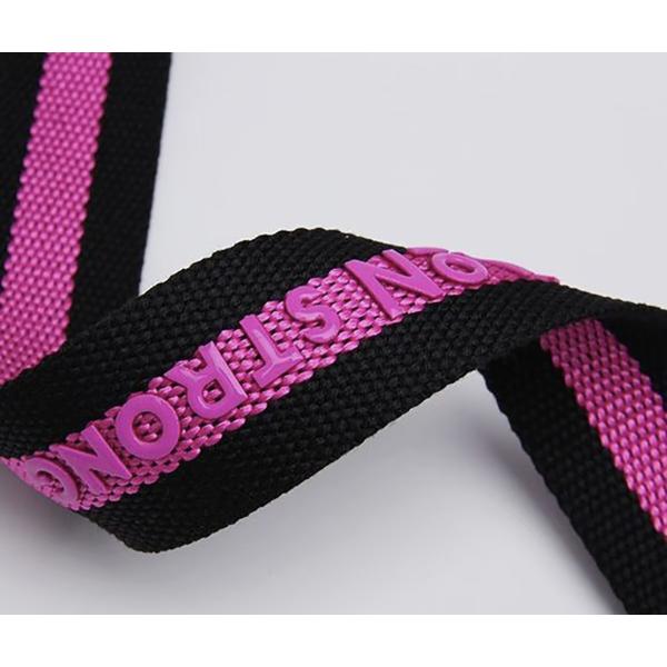 Custom 3D Logo Elastic Strap Glossy Matte Silicone Polyester Webbing For Garment