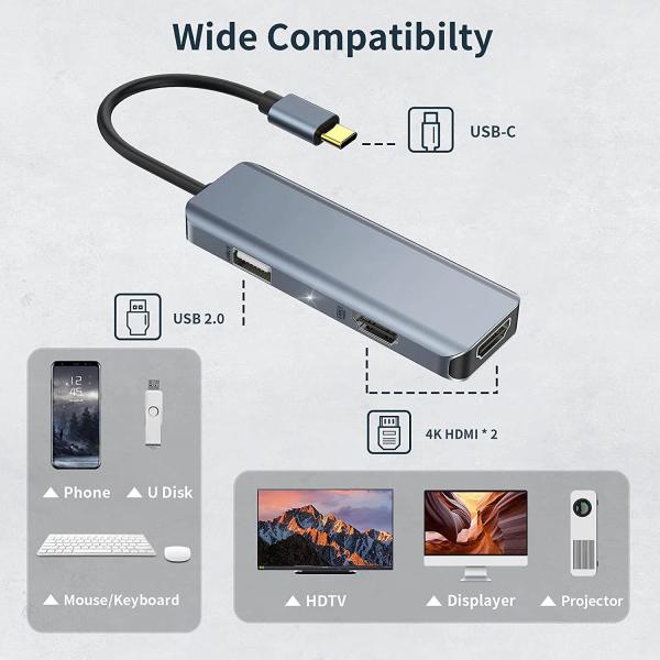 Quality 3 In 1 USB Hub HDMI Adapter Usb C To Usb 2.0 Adapter Slim Dock For Mac wholesale