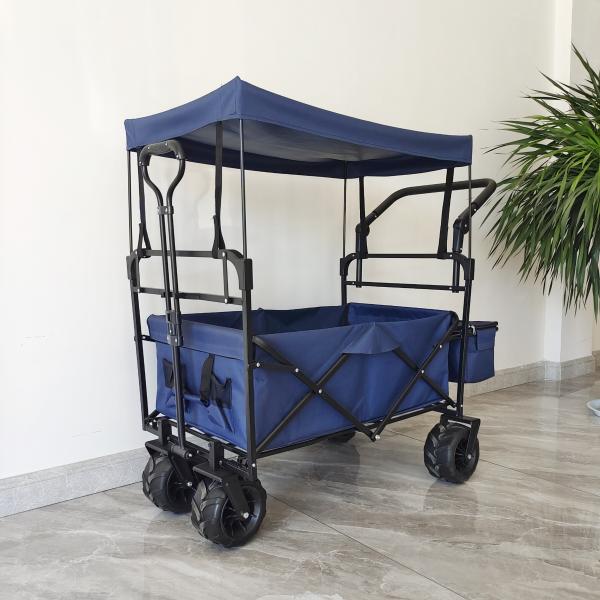 Quality Collapsible Camping Cart Beach Trolley Cart With Roof Dollies Folding Wagon wholesale