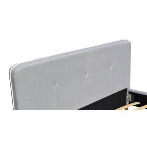 Customized Children Upholstered Bed Button Tufted With Fabric Light Grey Easy