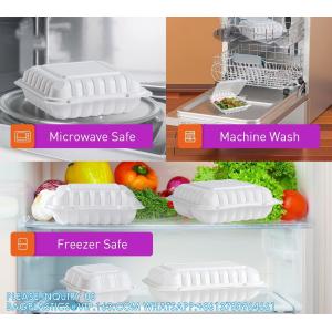 Clamshell Food Containers, Shrink Wrap 50 Pack 9 X 6 Inch 28 OZ Plastic Hinged