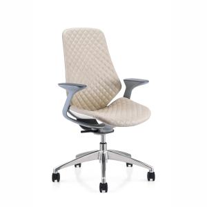 Luxury White Frame Office Chair Comfortable Boss Reclining Swivel Chair for