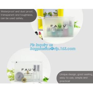Standup Cosmetic PVC Bag With Slider, Promotional PVC Toiletry bag with zipper